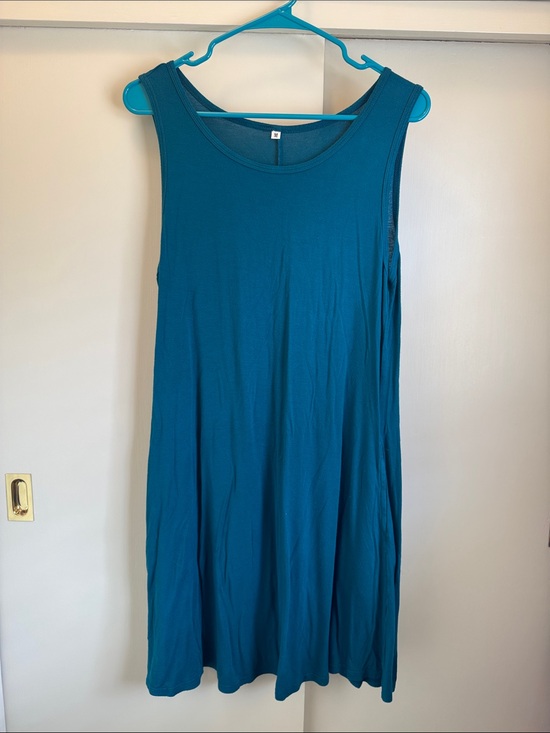 Dresses & Skirts - Sleeveless Teal Swing Dress - Casual Women's Dress